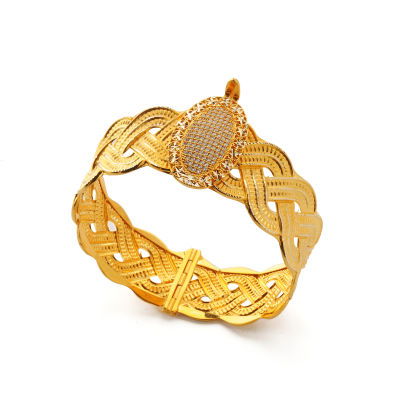 14 Ayar Altın Kelepçe Bilezik 14KLPC57 - Altınaşkı