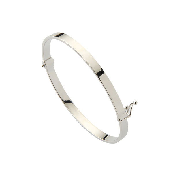 14 Ayar Beyaz Altın Kelepçe Bilezik 14KLPC125 - Altınaşkı