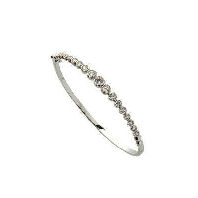 14 Ayar Beyaz Altın Kelepçe Bilezik 14KLPC52 - Altınaşkı