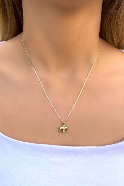 14 Ayar Fil Altın Kolye 14KLY7485 - Altınaşkı