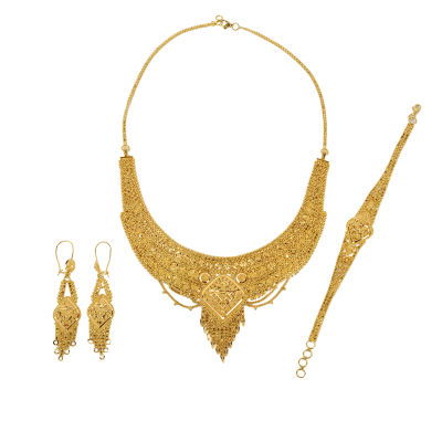 22 Ayar Altın Hint İşi Düğün Takı Seti 22SET10 - Altınaşkı