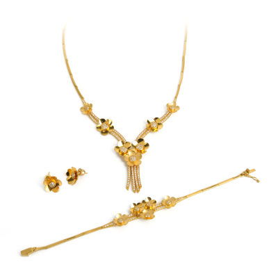 22 Ayar Altın Taşlı Düğün Takı Seti 22SET6 - Altınaşkı