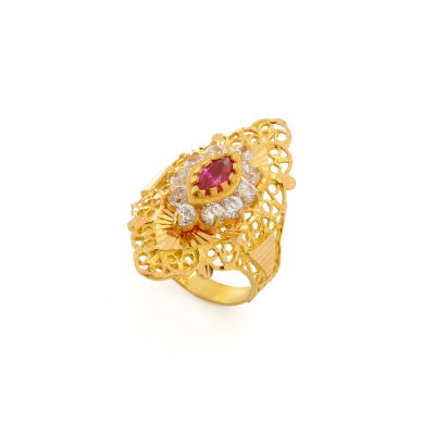 22 Ayar Altın Taşlı Yüzük 22YZK91 - Altınaşkı