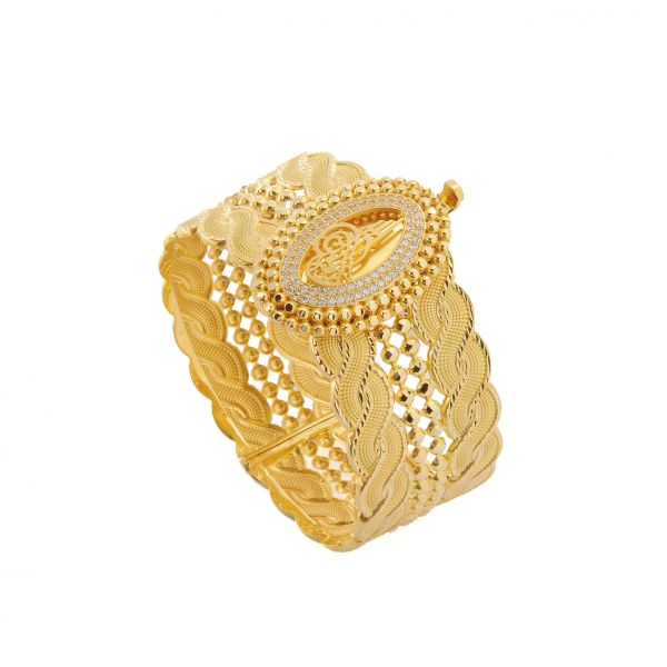 22 Ayar Altın Tuğralı Bilezik 22KLPC22 - Altınaşkı