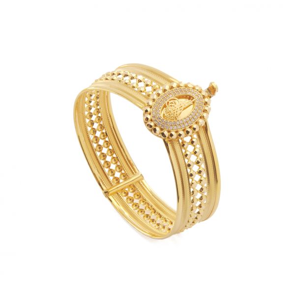 22 Ayar Altın Tuğralı Bilezik 22KLPC24 - Altınaşkı