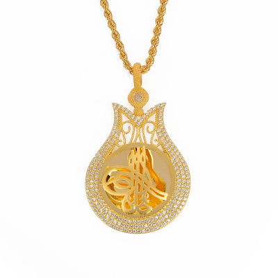 8 Ayar Altın Tuğralı Kolye 8KLY46 - Altınaşkı