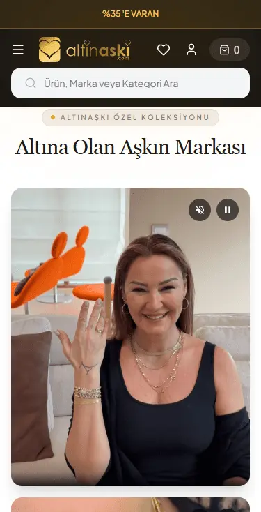 Altınaşkı Mobil Uygulama Görünümü