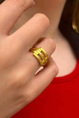 Ajda Kaburga Altın Yüzük 8YZK569 - 2