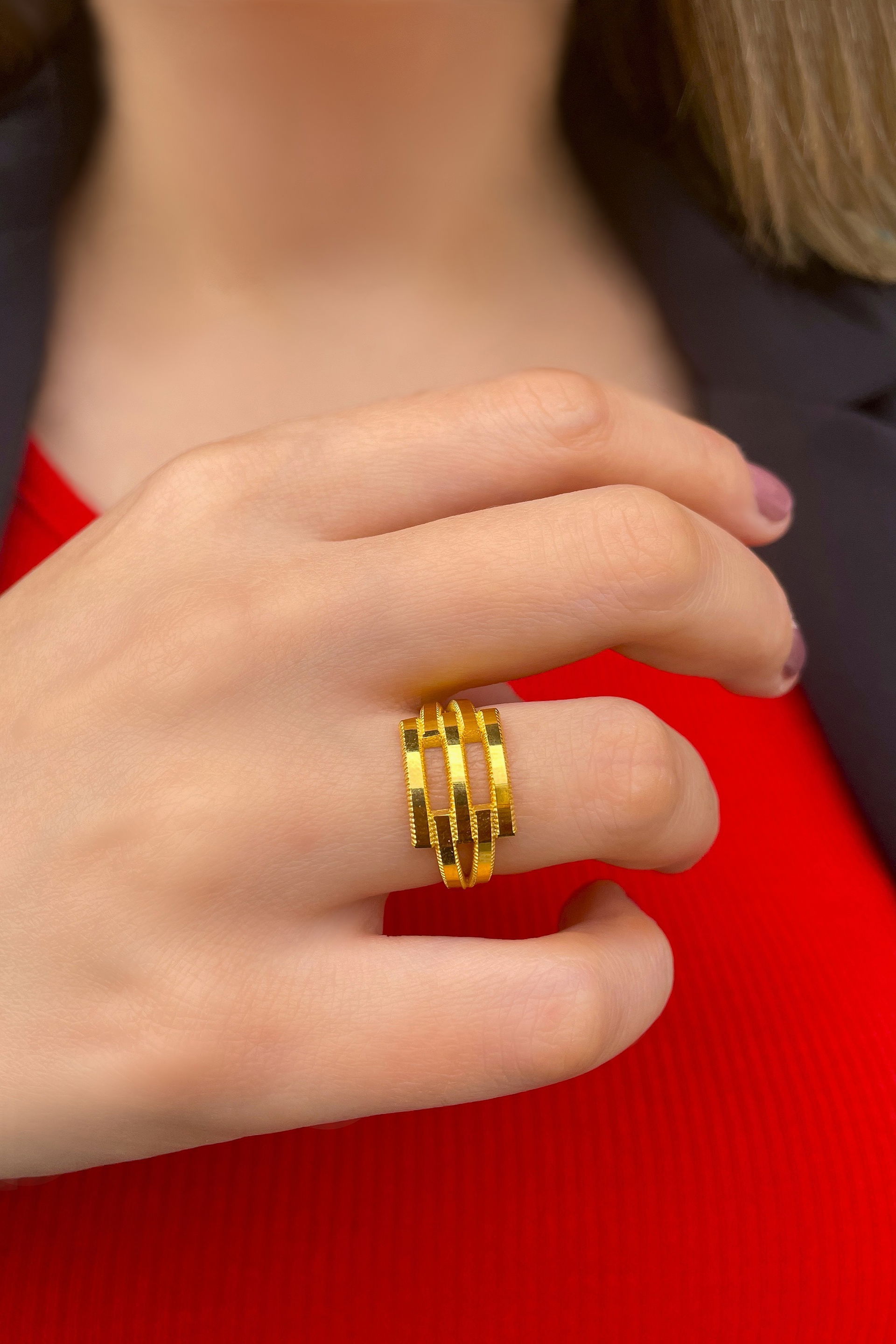 Ajda Kaburga Altın Yüzük 8YZK569 - 3