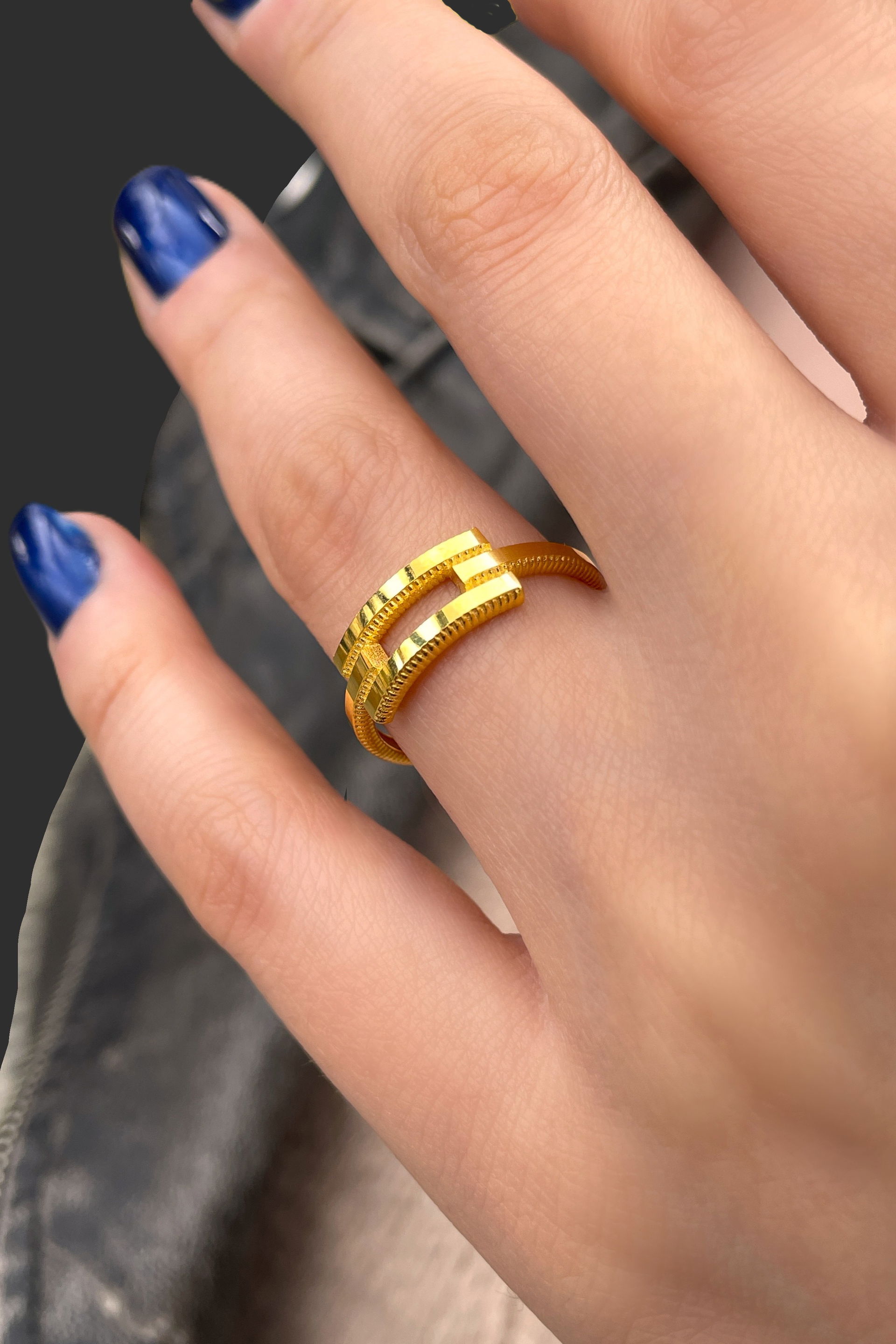 Ajda Kaburga Altın Yüzük 8YZK570 - 1