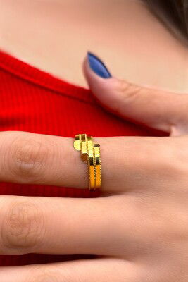 Ajda Taşsız Altın Yüzük 8YZK564 - 1