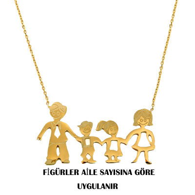 Altın Aile Kolyesi 14KLY712 - Altınaşkı