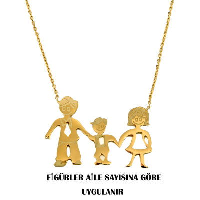 Altın Aile Kolyesi 14KLY7120 - Altınaşkı