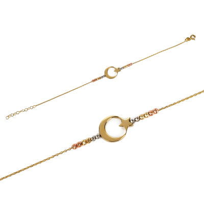 Altın Ay Yıldız Bileklik 14KNY354 - Altınaşkı