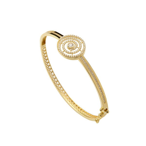 Altın Baget Taşlı Kelepçe Bilezik 8KLPC155 - Altınaşkı