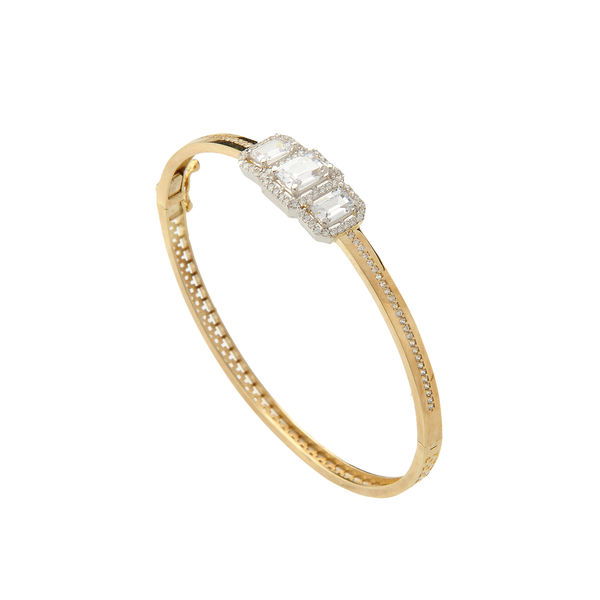 Altın Baget Taşlı Kelepçe Bilezik 8KLPC159 - Altınaşkı