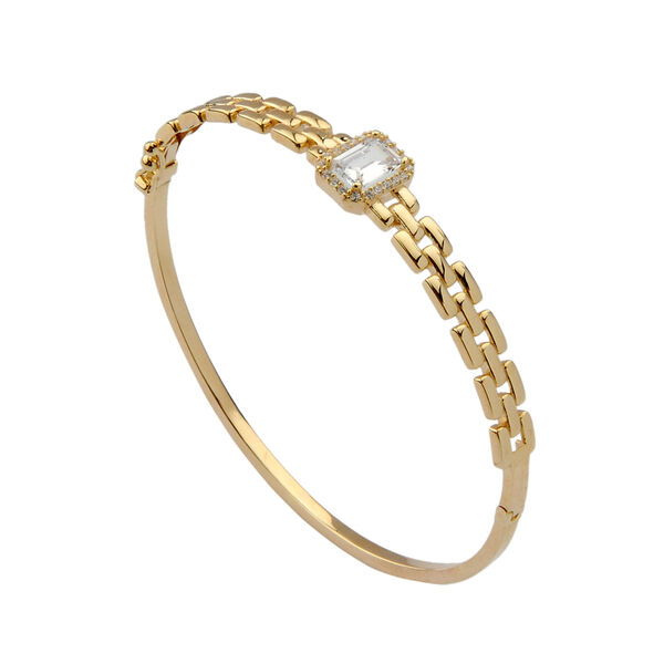 Altın Baget Taşlı Kelepçe Bilezik 8KLPC170 - Altınaşkı