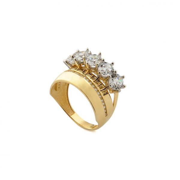 Altın Beştaşlı Alyans Yüzük 14YZ1804 - Altınaşkı