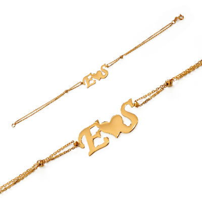 Altın Harfli Bileklik 14KNY2017 - Altınaşkı