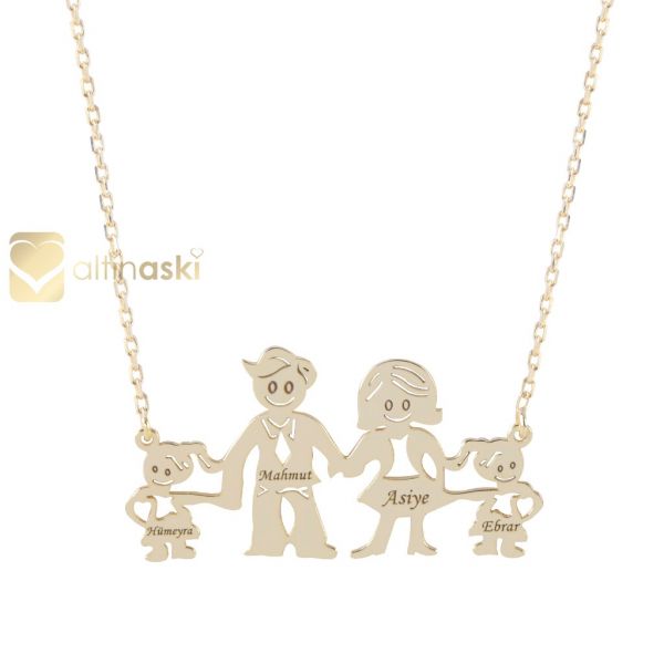 Altın İsimli Aile Kolye FYA135 - Altınaşkı