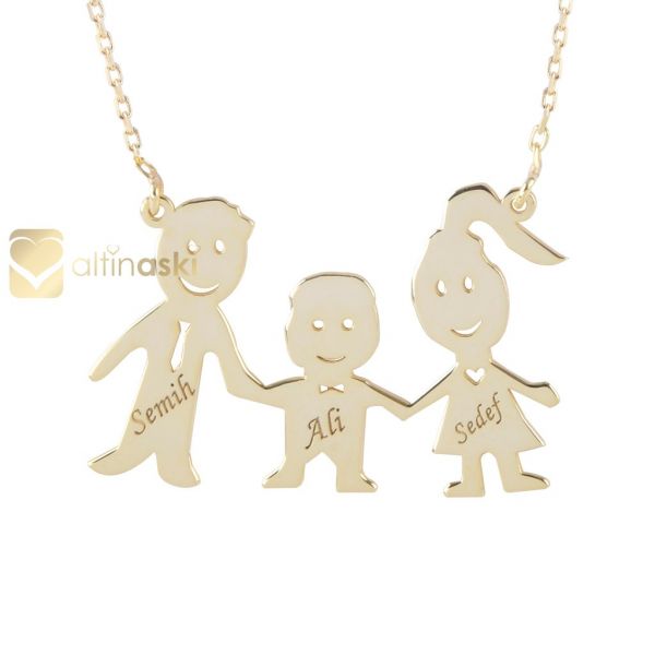 Altın İsimli Aile Kolye FYA136 - Altınaşkı