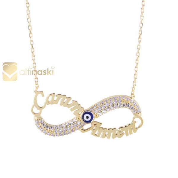 Altın İsimli Sonsuzluk Kolye FYA122-b - Altınaşkı