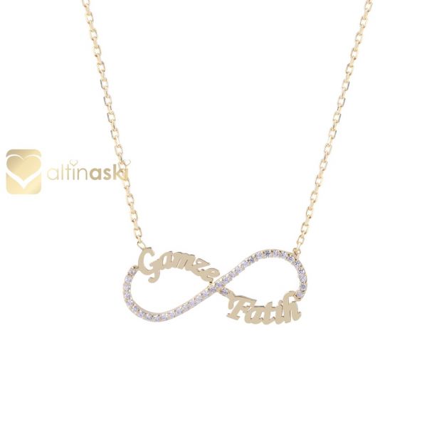 Altın İsimli Sonsuzluk Kolye FYA125 - Altınaşkı