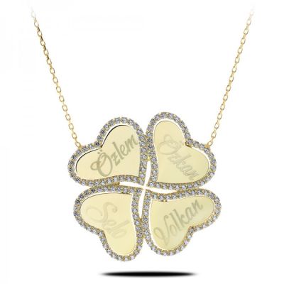 Altın İsimli Yonca Kolye 14KLY9010 - Altınaşkı