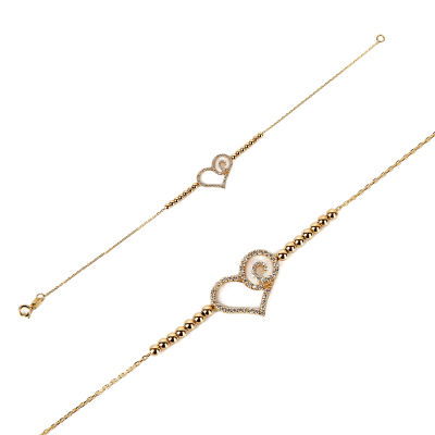 Altın Kalpli Bileklik 14KNY305 - Altınaşkı