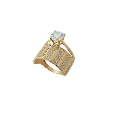 Altın Tektaşlı Alyans Yüzük 14YZ455 - Altınaşkı