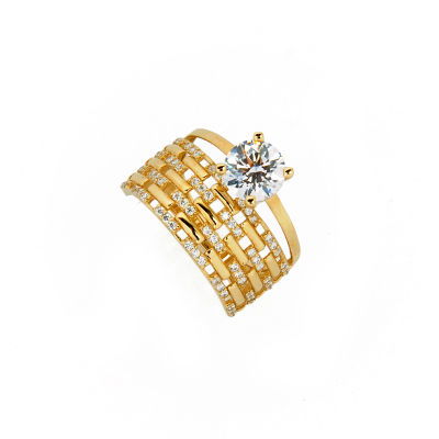 Altın Tektaşlı Alyans Yüzük 14YZ55 - Altınaşkı