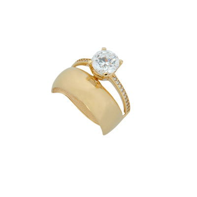 Altın Tektaşlı Alyans Yüzük 14YZ58 - Altınaşkı