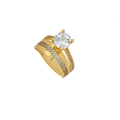 Altın Tektaşlı Alyans Yüzük 14YZ82 - Altınaşkı