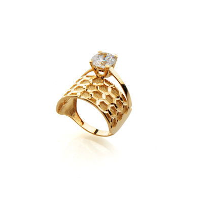 Altın Tektaşlı Alyans Yüzük 14YZ973 - Altınaşkı