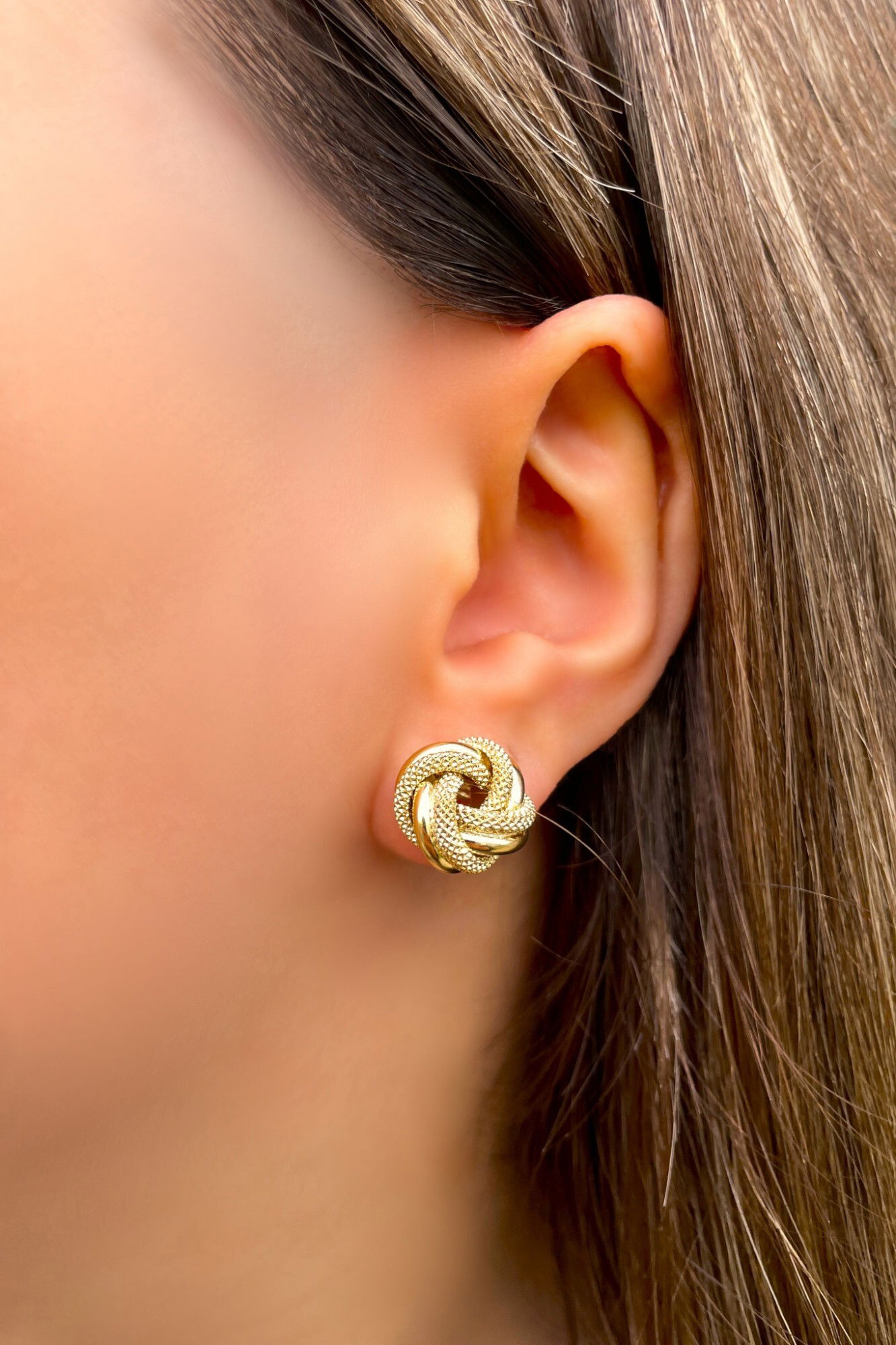 Aşk Düğümü Altın Küpe 14KP6358 - 1