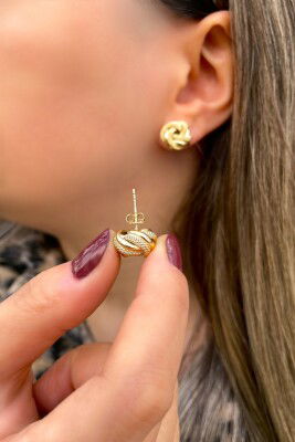 Aşk Düğümü Altın Küpe 14KP6358 - 2