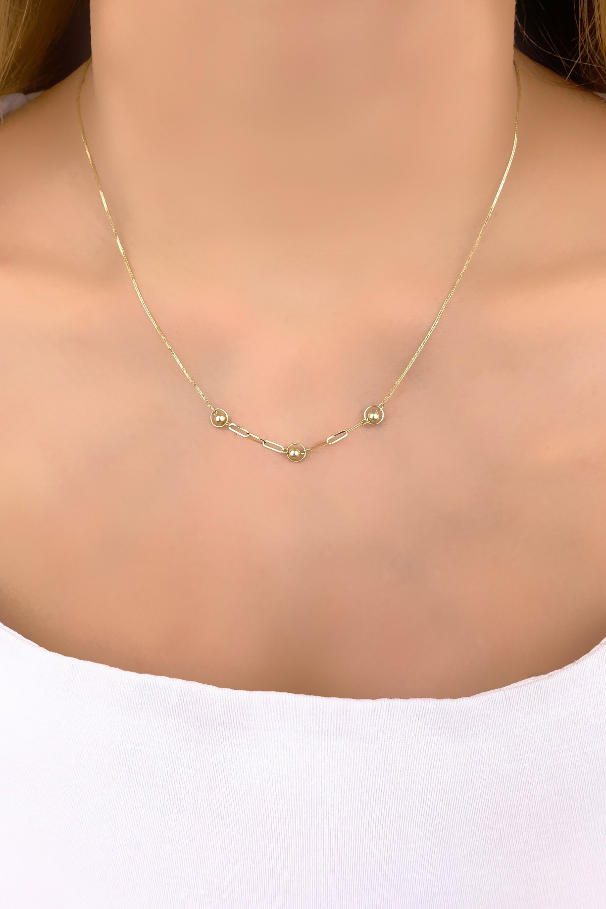 Ataş İtalyan Altın Kolye 14KLY933 - 2