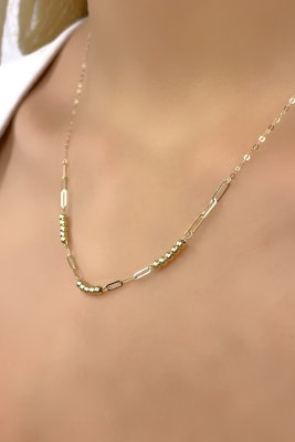 Ataş Toplu Altın Kolye 14KLY1033 - 1