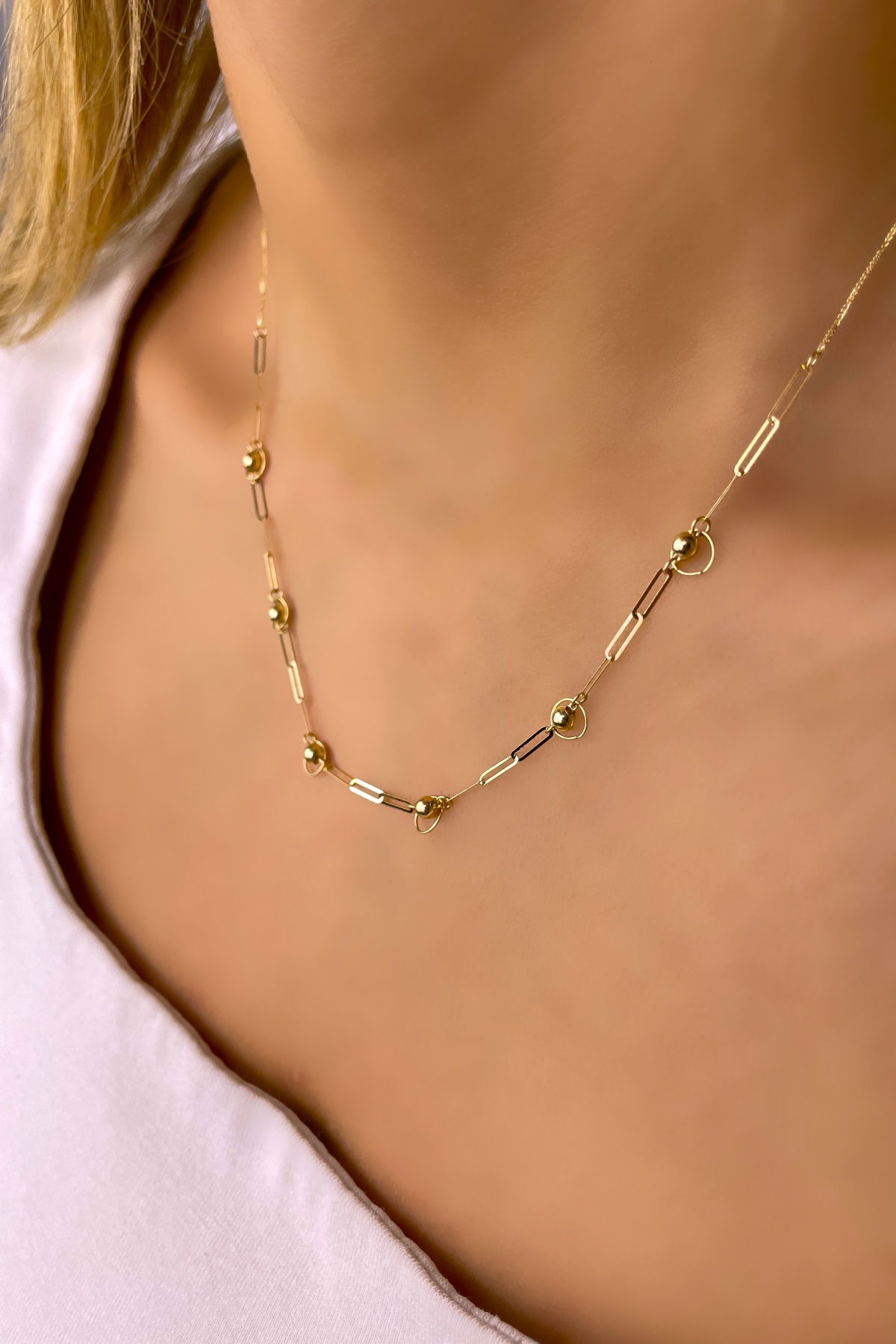 Ataş Toplu Altın Kolye 14KLY918 - 1