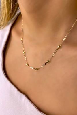 Ataş Toplu Altın Kolye 14KLY918 - 1