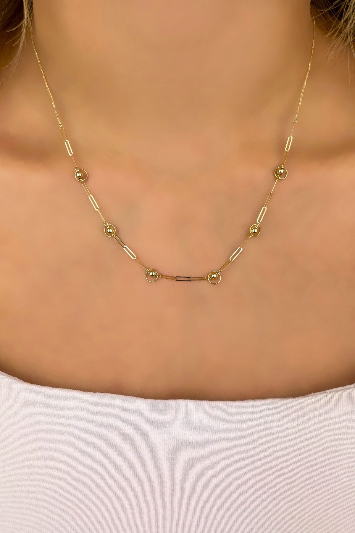 Ataş Toplu Altın Kolye 14KLY918 - 2