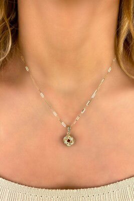 Ataş Zincirli Aşk Düğümü Altın Kolye 14KLY9076 - 2