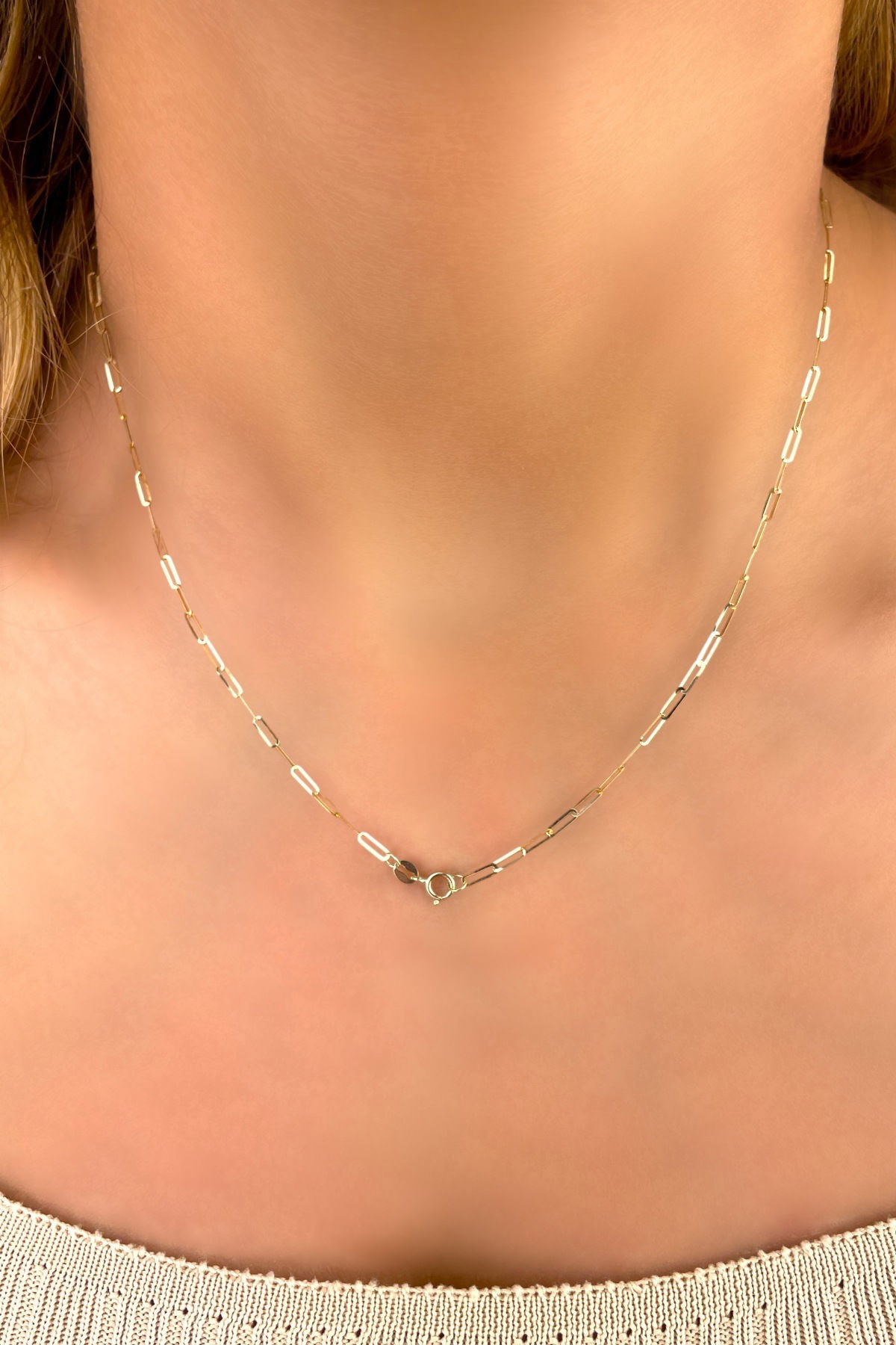 Ataş Zincirli Aşk Düğümü Altın Kolye 14KLY9076 - 3