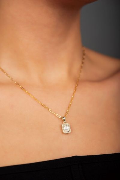 Ataş Zincirli Baget Altın Kolye 14KLY3083 - Altınaşkı