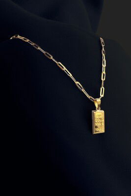 Ataş Zincirli Külçe Altın Kolye 14KLY5756 - 2