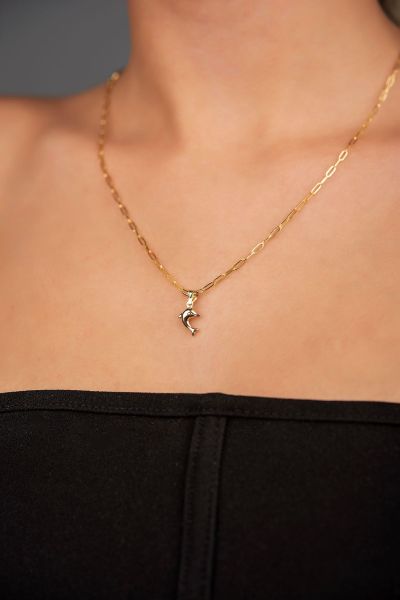 Ataş Zincirli Yunus Altın Kolye 14KLY6049 - Altınaşkı