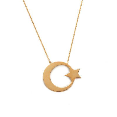 Ay Yıldız Altın Kolye 14KLY645 - Altınaşkı