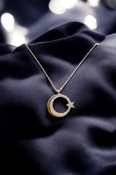 Ay Yıldız Altın Kolye 14KLY327 - Altınaşkı