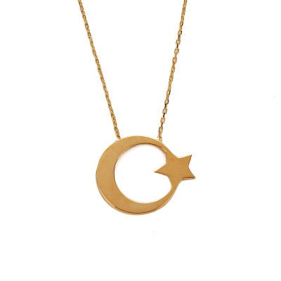Ay Yıldız Altın Kolye 14KLY644 - Altınaşkı
