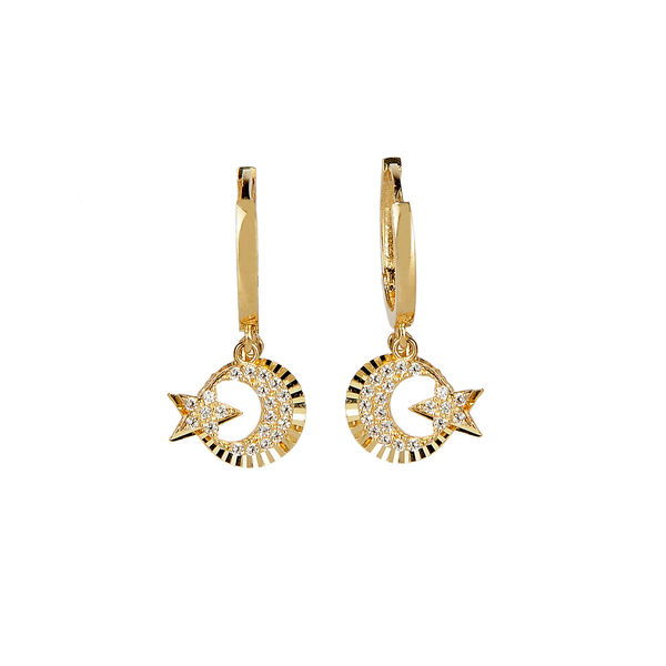 Ay Yıldız Altın Küpe 14KP1684 - Altınaşkı